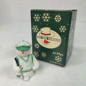 1999 Sarah’s Attic Snowonders Putter Snowman Figurine Golfer‎ Club Ball